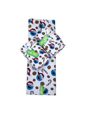 Sesame Street Cotton Bath Towel & 4 Hand Towels Cookie Monster Holiday Christmas